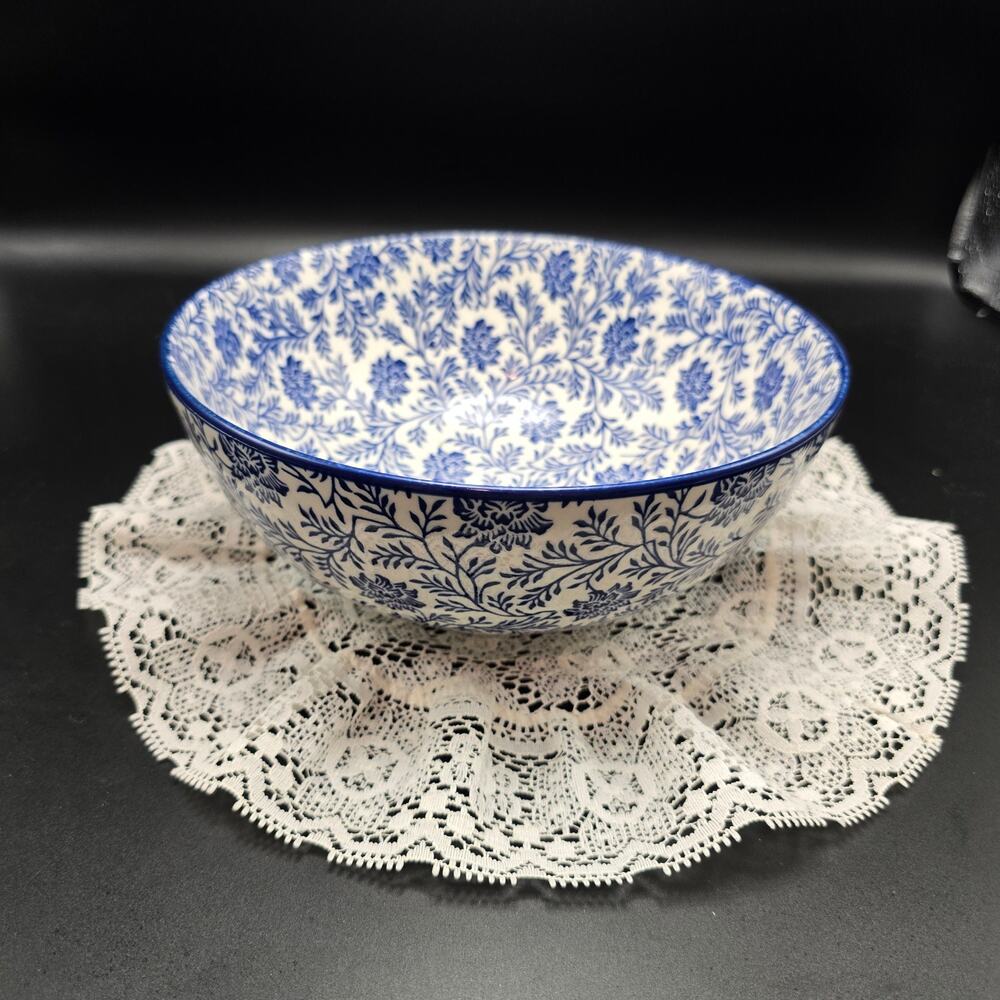 At Home Decorative Bowl Blue and White